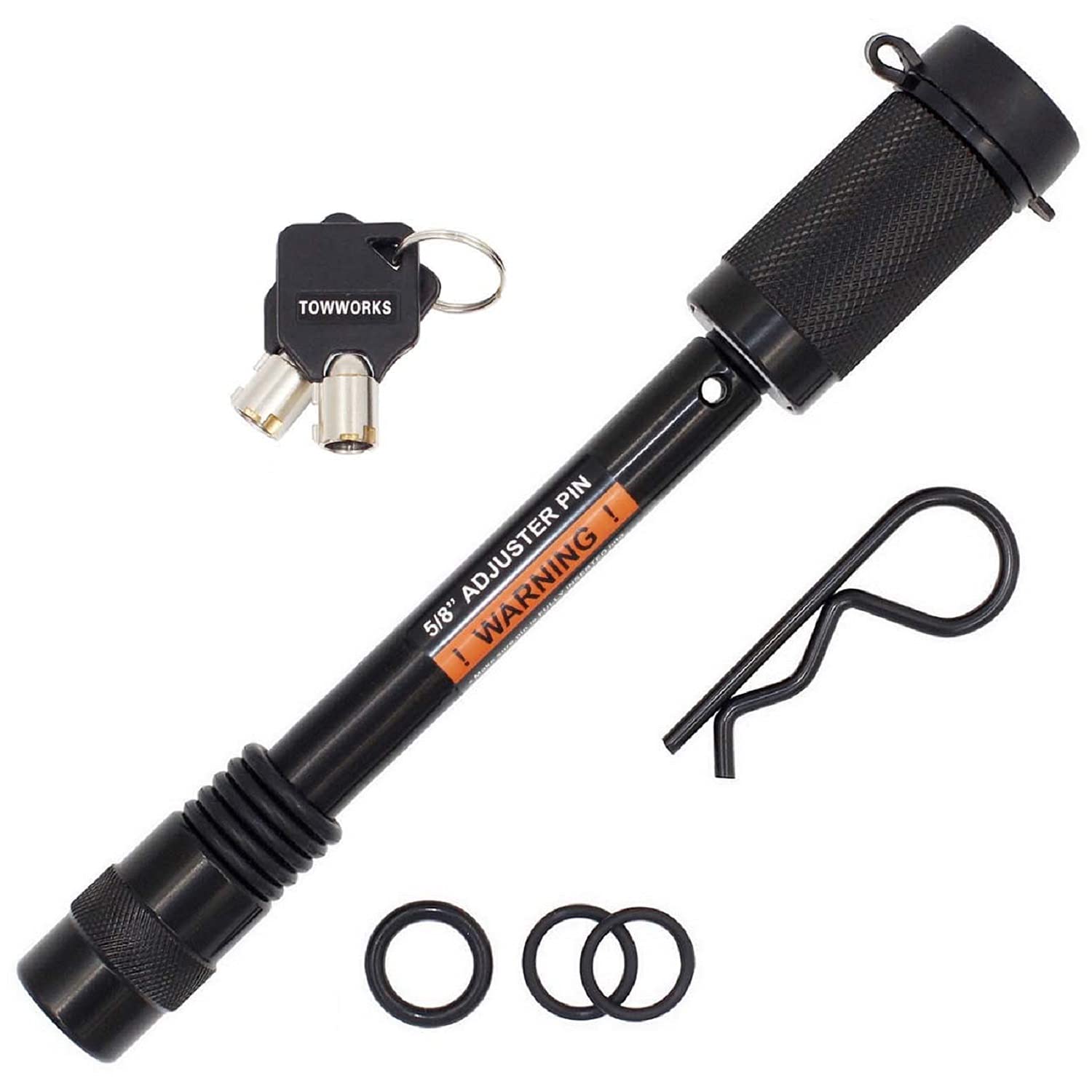 TowWorks hitch lock on a truck demonstrating secure towing peace-of-mind