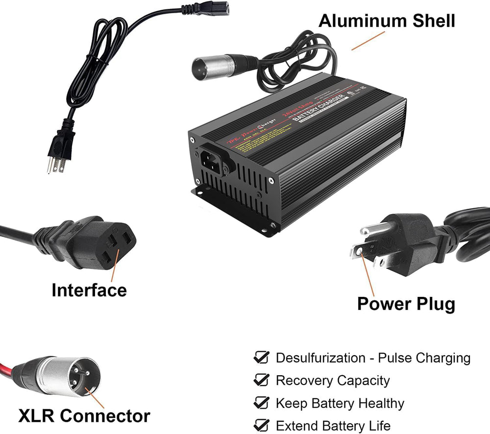 TPE charger connected to a wheelchair demonstrating safe everyday charging