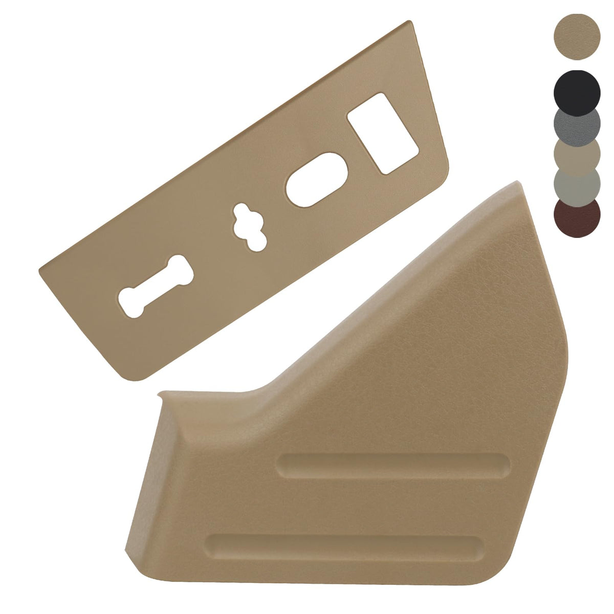 TQPONLY front left seat trim panel Adobe showing clean factory look and restored interior