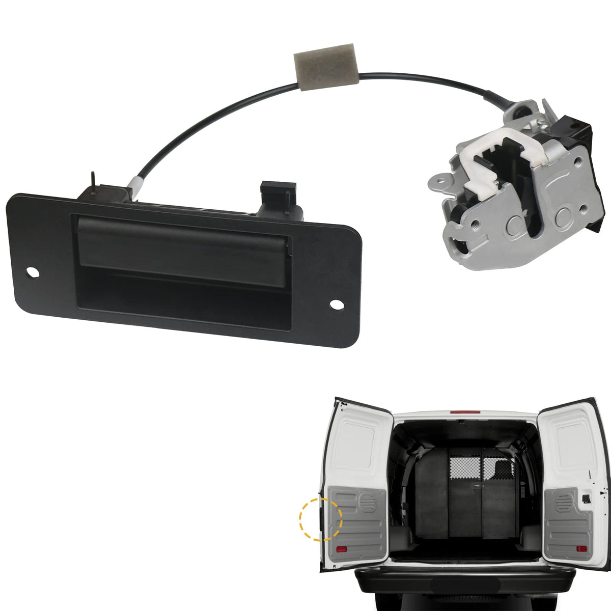 TQPONLY front view of latch assembly showing fitment and sturdy construction benefit