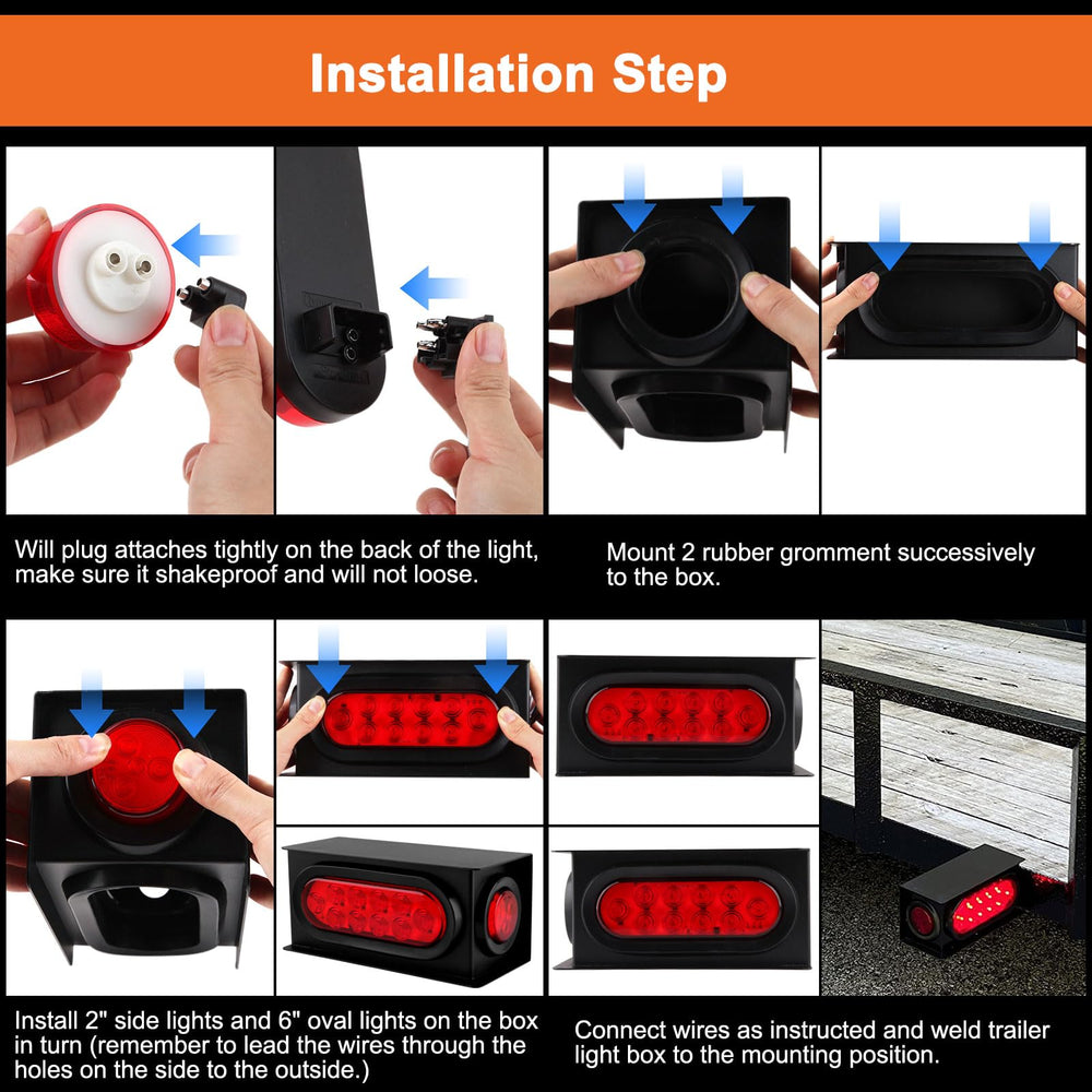 Traberm light box mounted on trailer frame demonstrating easy installation
