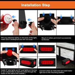 Traberm light box mounted on trailer frame demonstrating easy installation