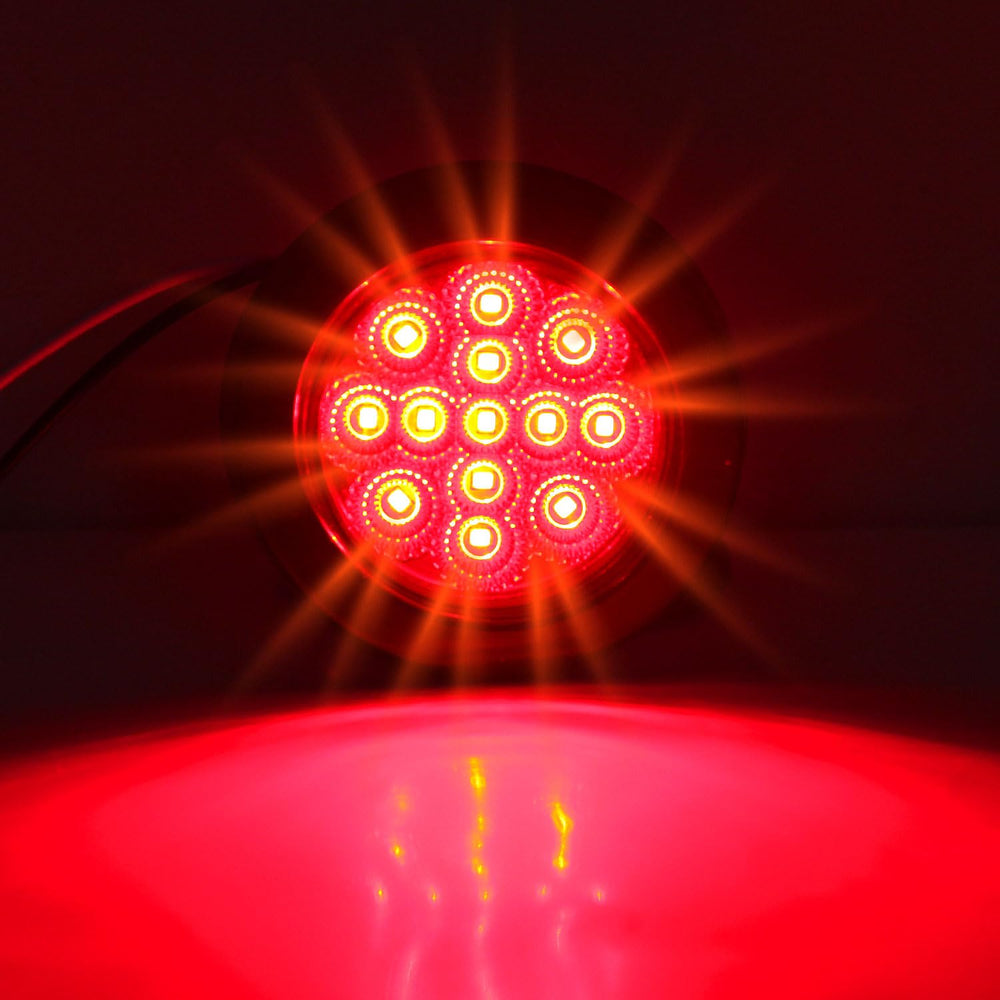 Traberm close up of 13 LEDs and faceted reflector highlighting brighter output