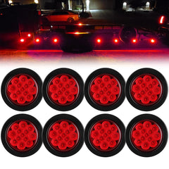 Traberm front face red marker light showing clear lens and LEDs for improved visibility