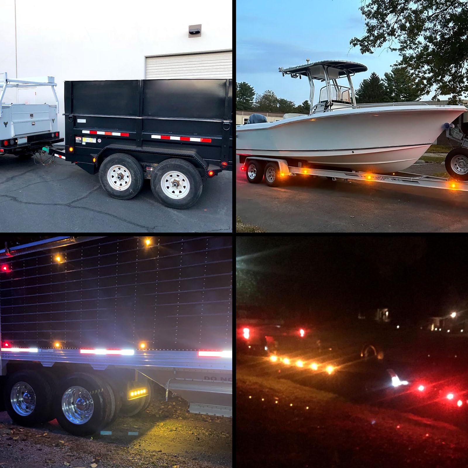 Traberm marker lights illuminated at night showing enhanced visibility for safety