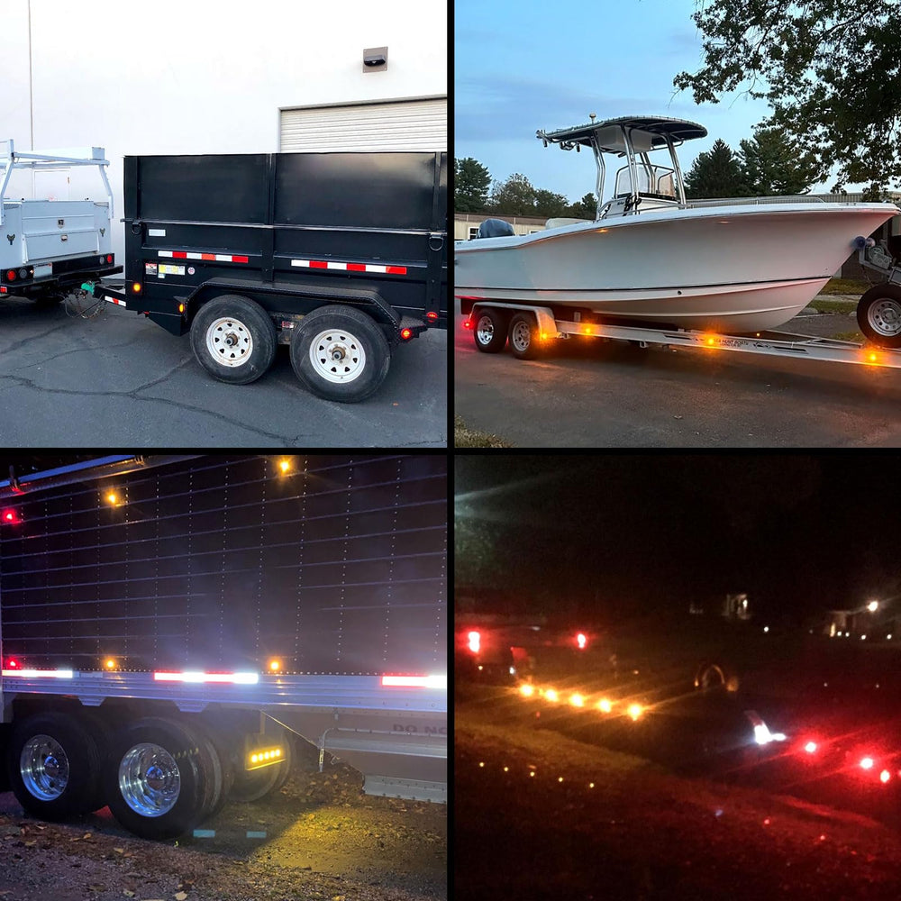 Traberm marker lights illuminated at night showing enhanced visibility for safety