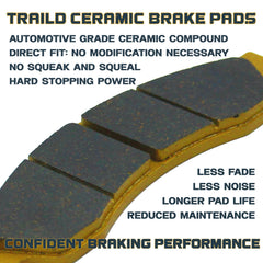 Traild pad side profile showing thickness and sturdy backing plate durability