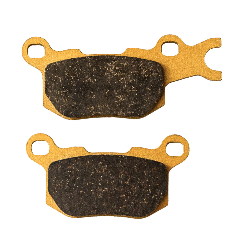 Traild pad contacting rotor showing gentle rotor wear benefit