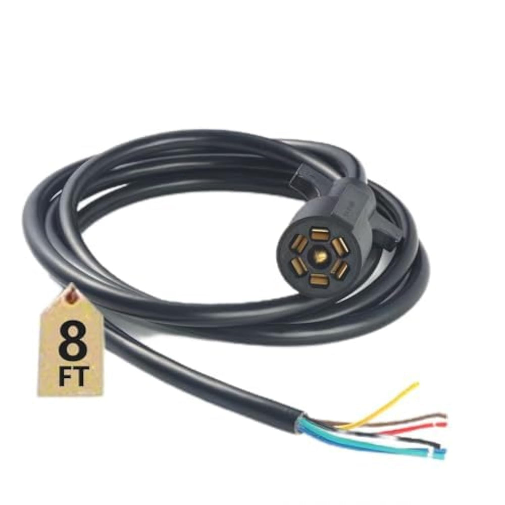 TrailesHom front view of 7-pin harness showing full connector and benefit durable hookup