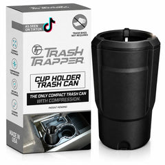 Trash Trapper front view in cupholder showing tidy containment benefit