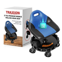 Traxion 2-701 front view blue seat with carbon-fiber trim for comfortable durable support