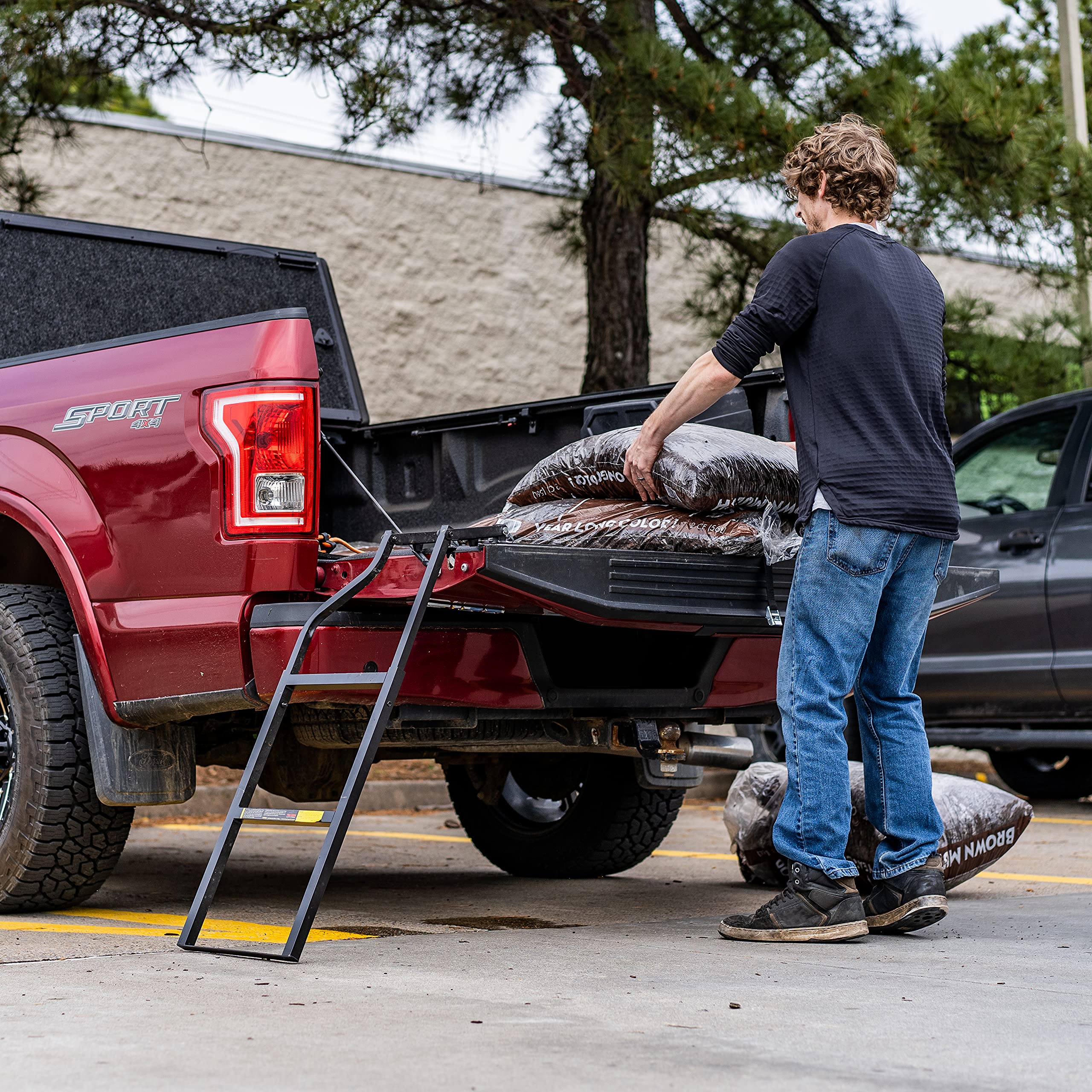 Traxion ladder step tread close-up highlighting non-slip surface benefit