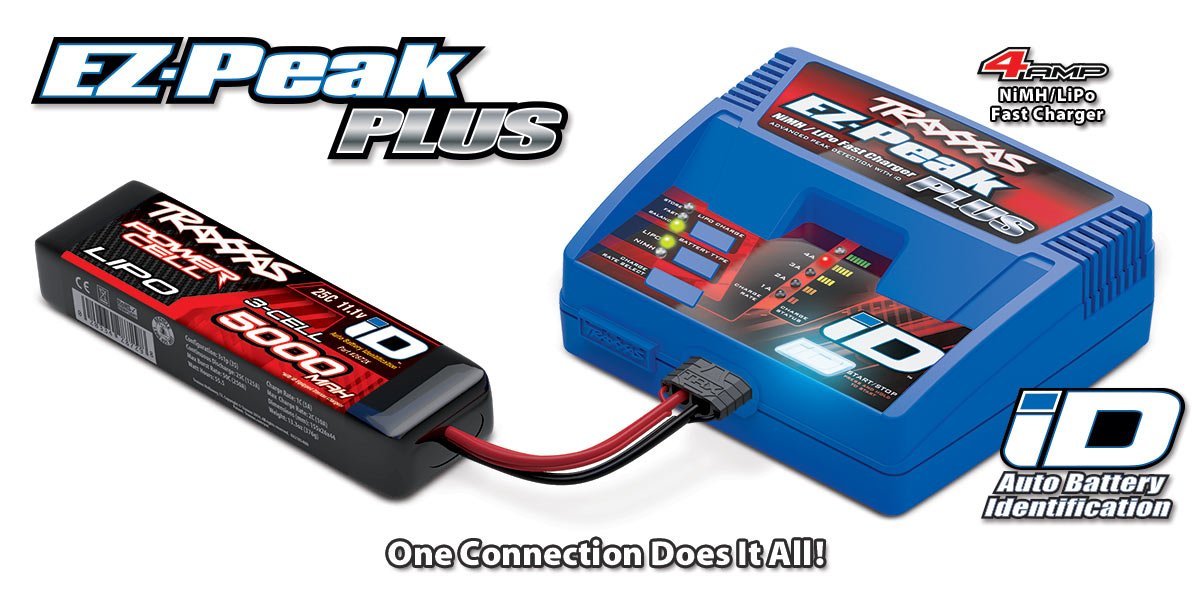 Traxxas EZ-Peak Plus close-up of display and buttons for easy one-touch charging control