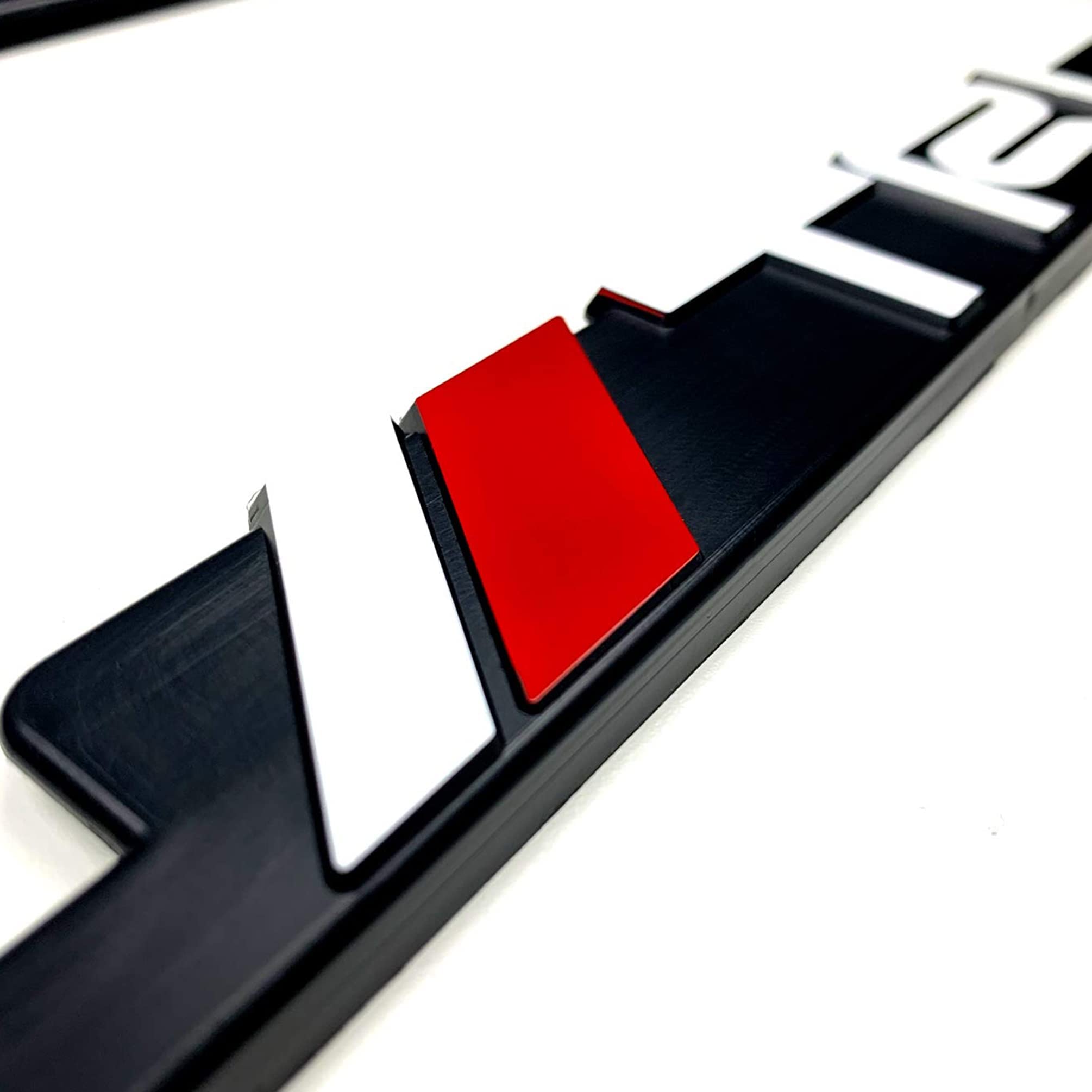 TRD frame mounted on Toyota illustrating visible registration sticker benefit