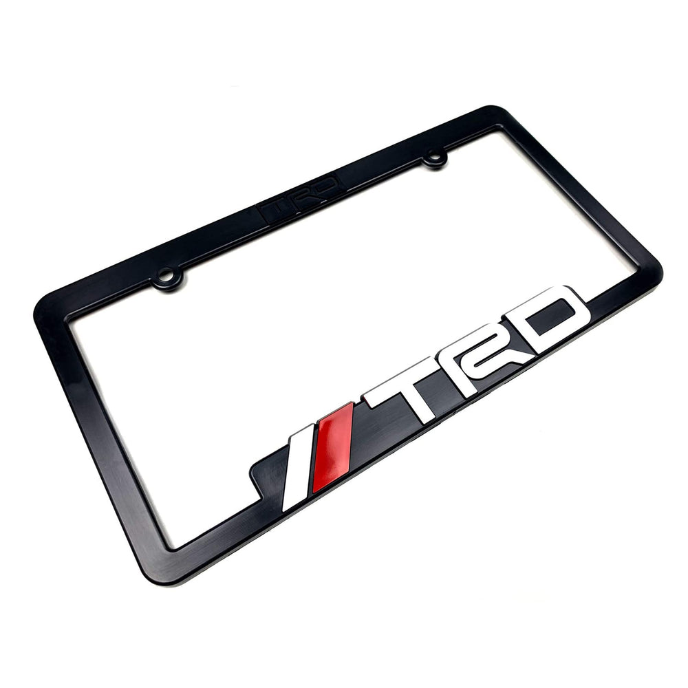TRD rear view showing retaining tabs for secure plate hold and easy install