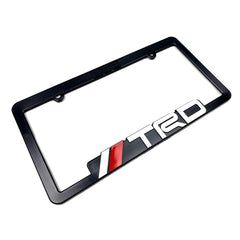 TRD rear view showing retaining tabs for secure plate hold and easy install