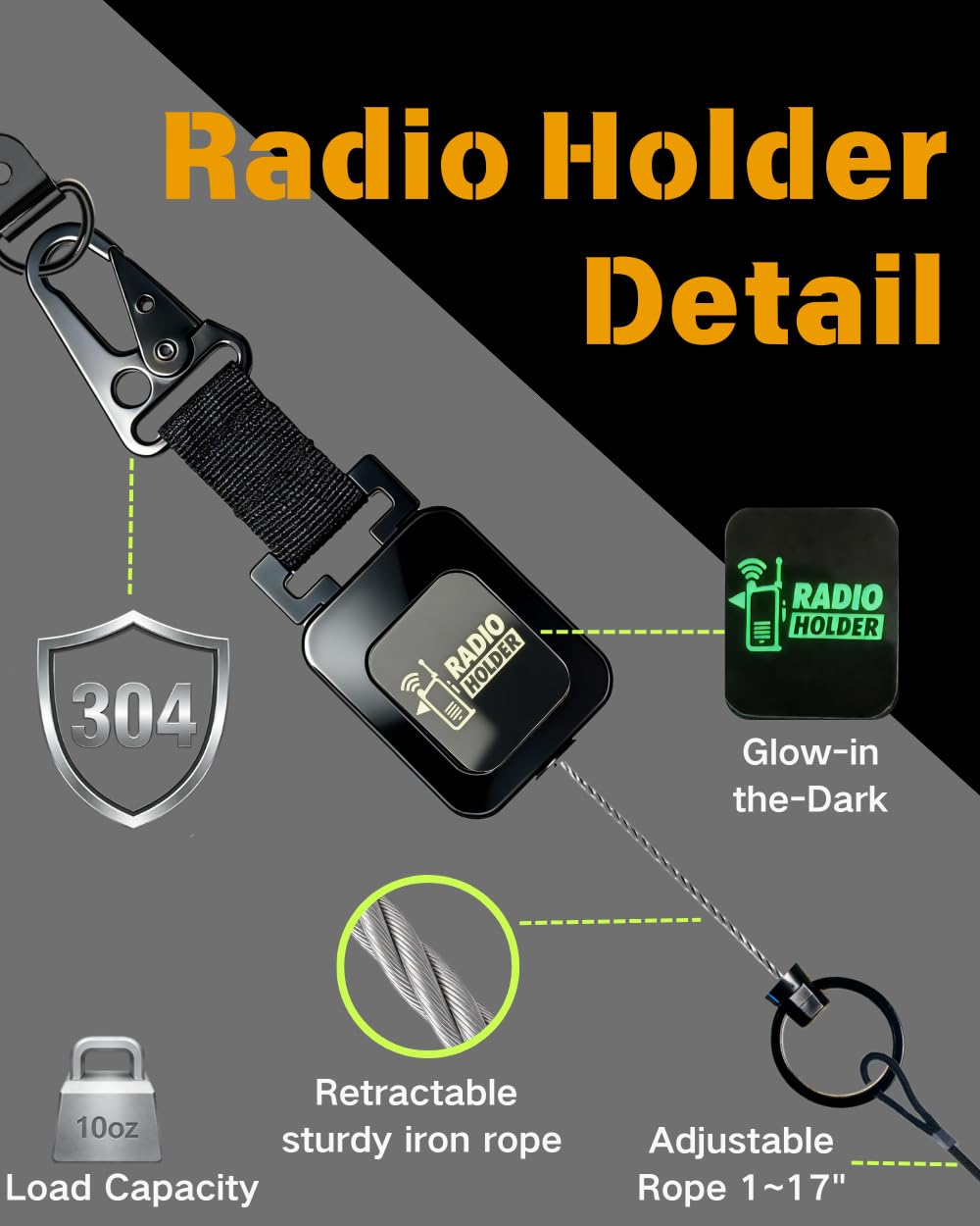 Treayes installed on a truck headliner holding a handheld radio, keeps device secure while driving