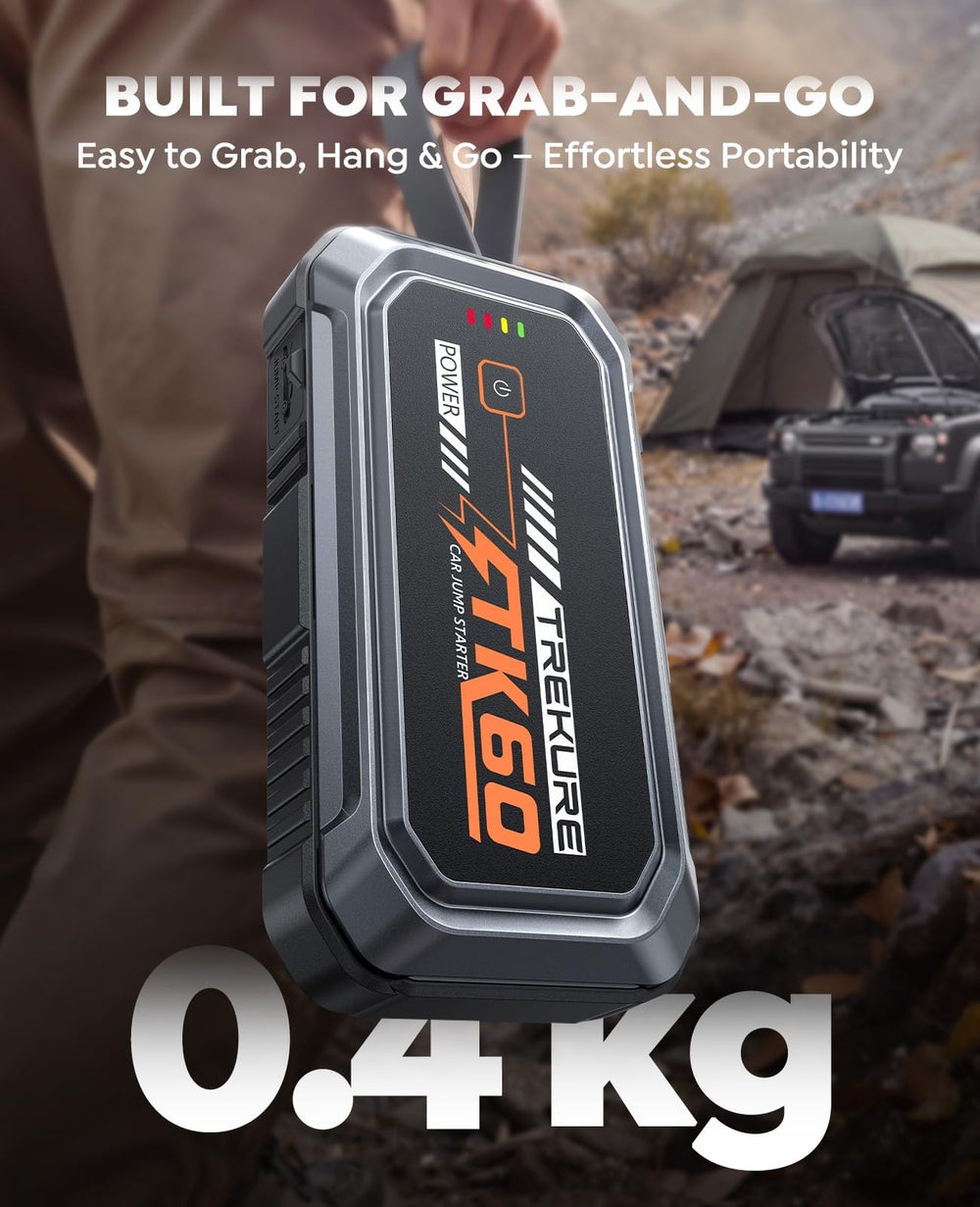 TREKURE powering smartphone via USB demonstrating portable power bank benefit