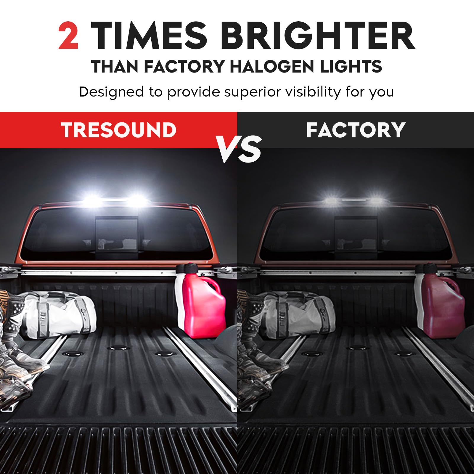 Tresound night view on truck demonstrating clear braking visibility