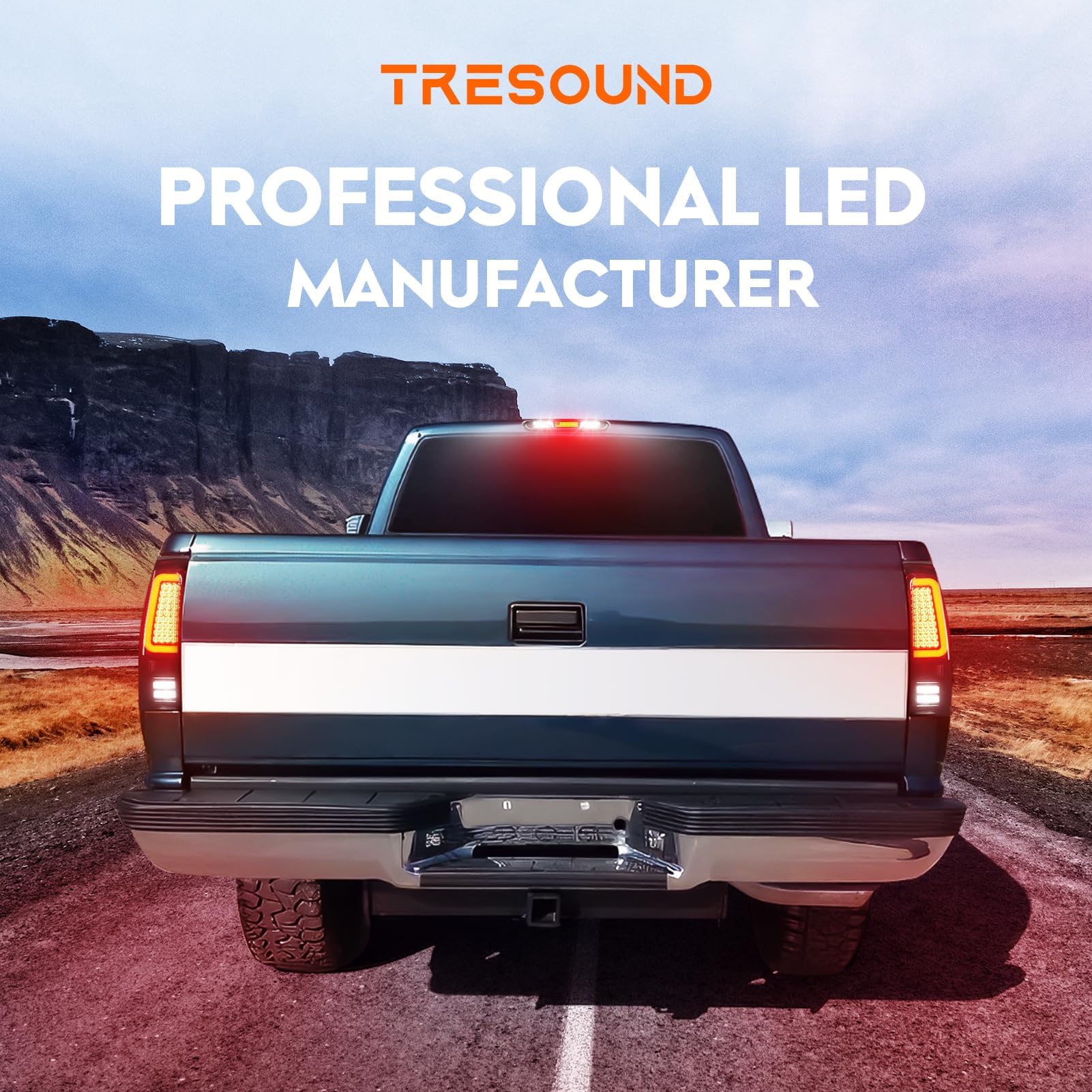 Tresound packaged tail light set with label indicating factory-level quality control