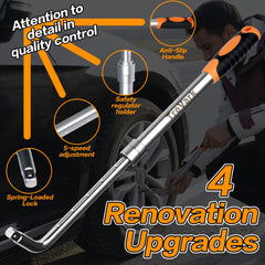 TreVark extended handle demonstrating telescoping leverage for easier loosening