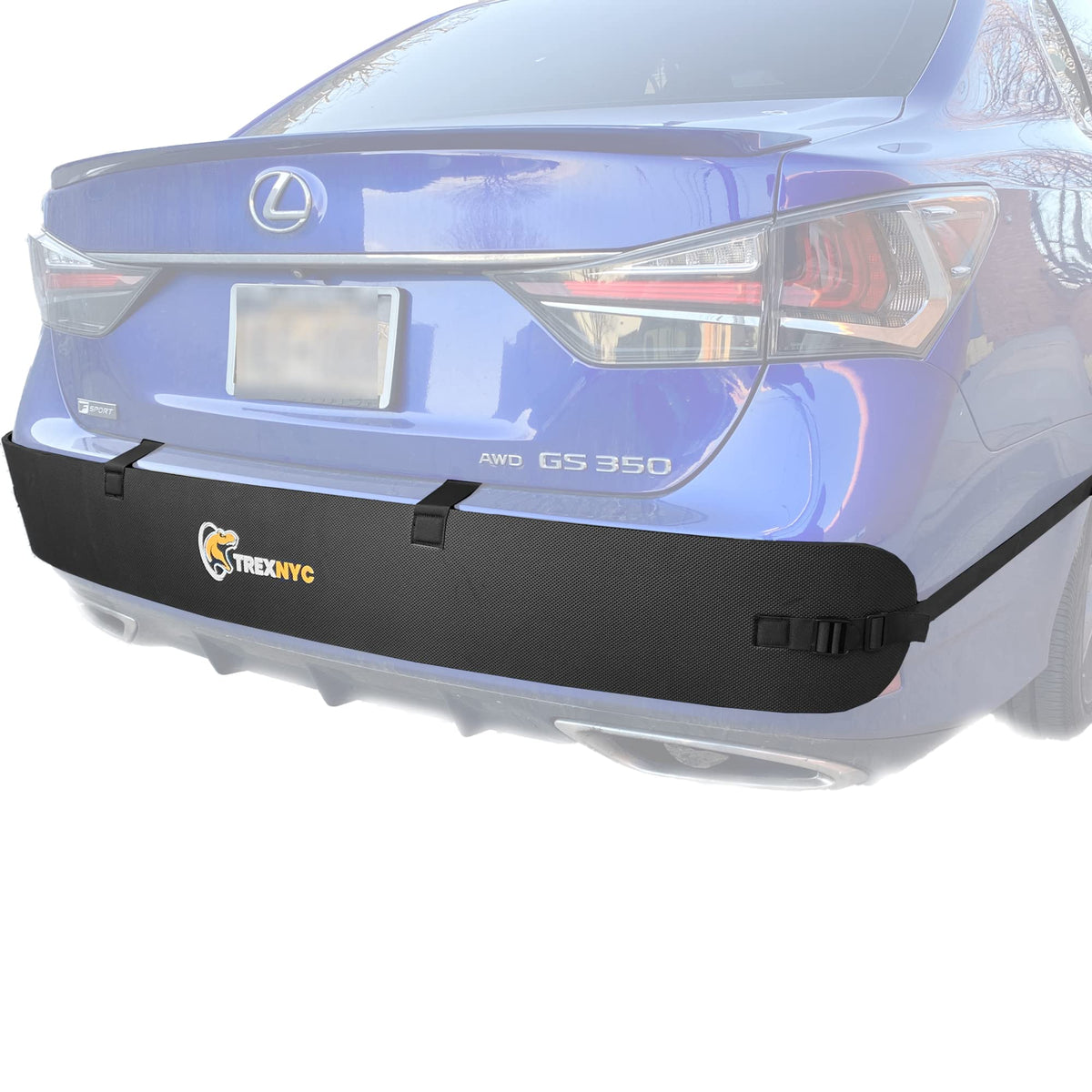 TrexNYC T-Rex front view showing full bumper coverage and protection