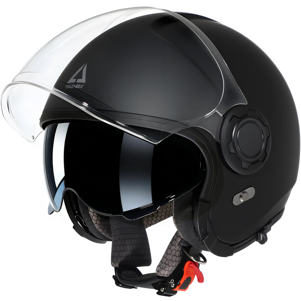 TRIANGLE close-up of detachable front mask demonstrating modular versatility
