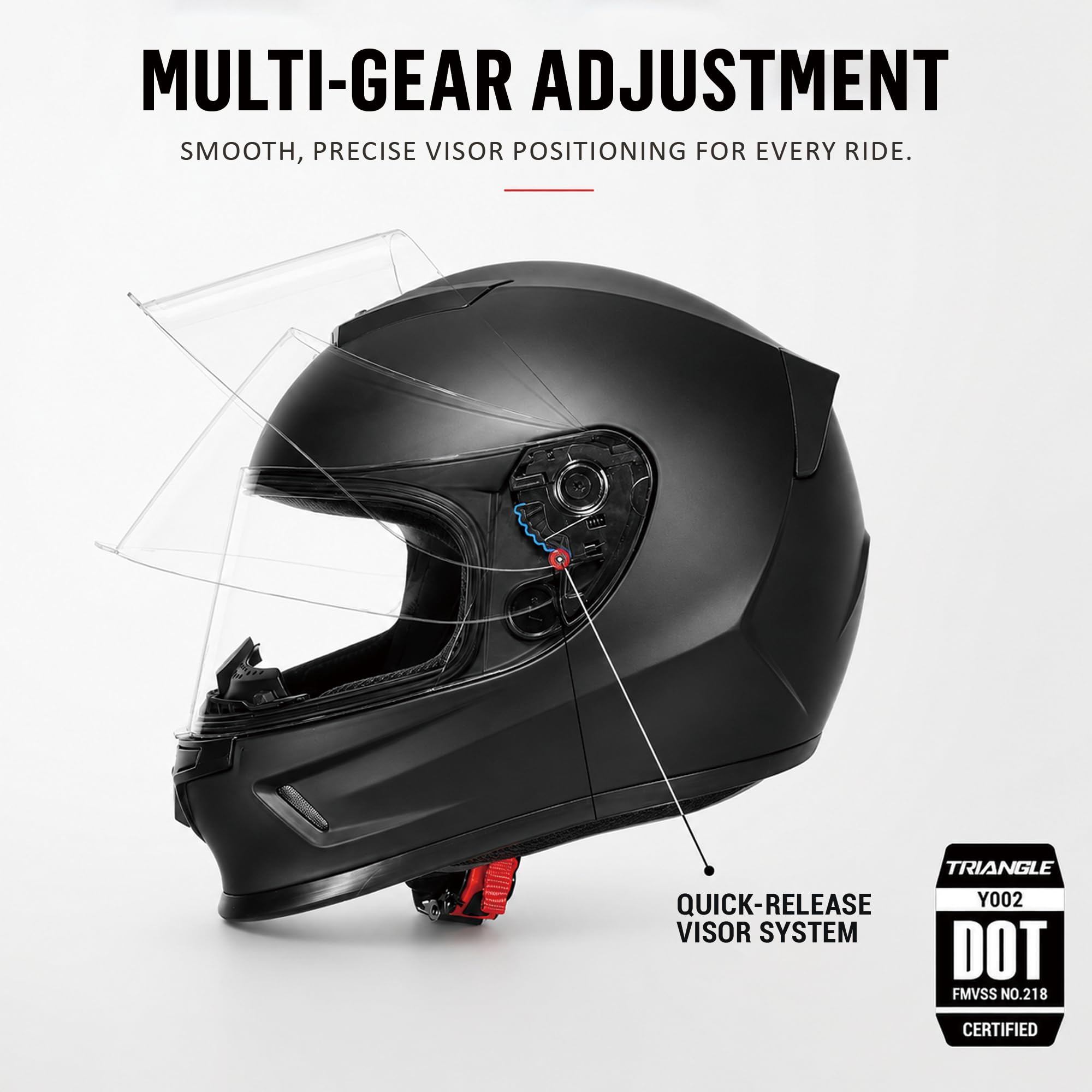 TRIANGLE helmet interior padding detail that provides washable comfort