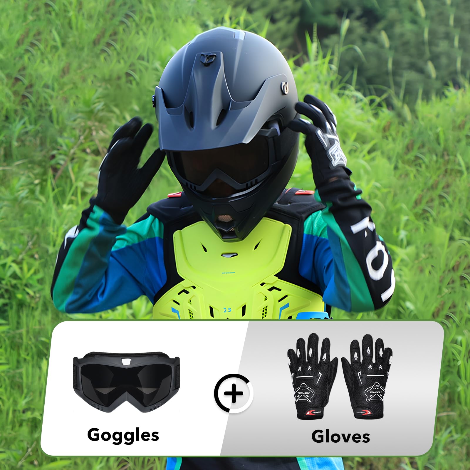 TRIANGLE helmet size comparison displaying S to XL fit options