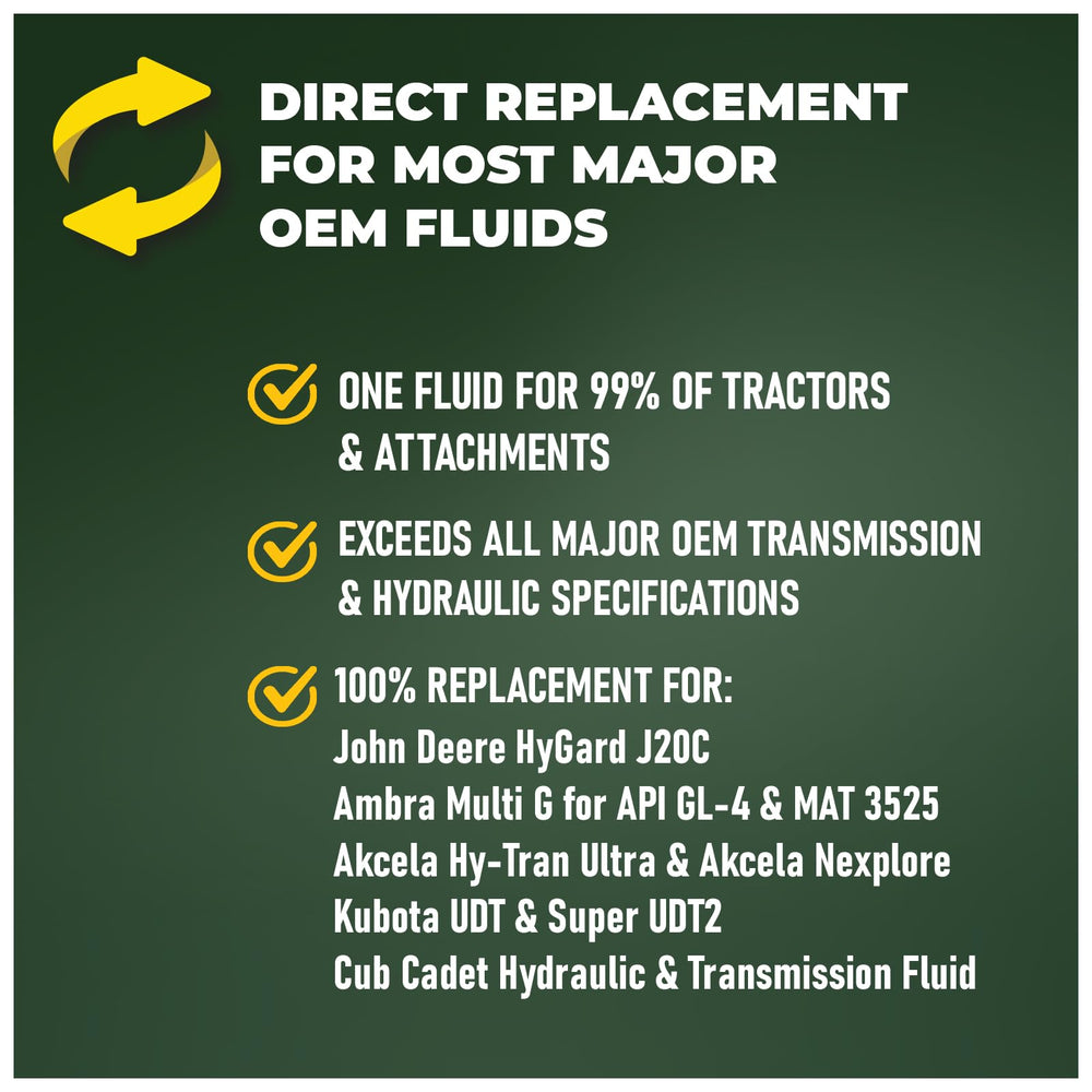 Triax fluid filling a tractor gearbox illustrating compatible use