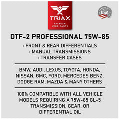 Triax DTF-2 label close-up listing specifications and OEM approvals for confidence