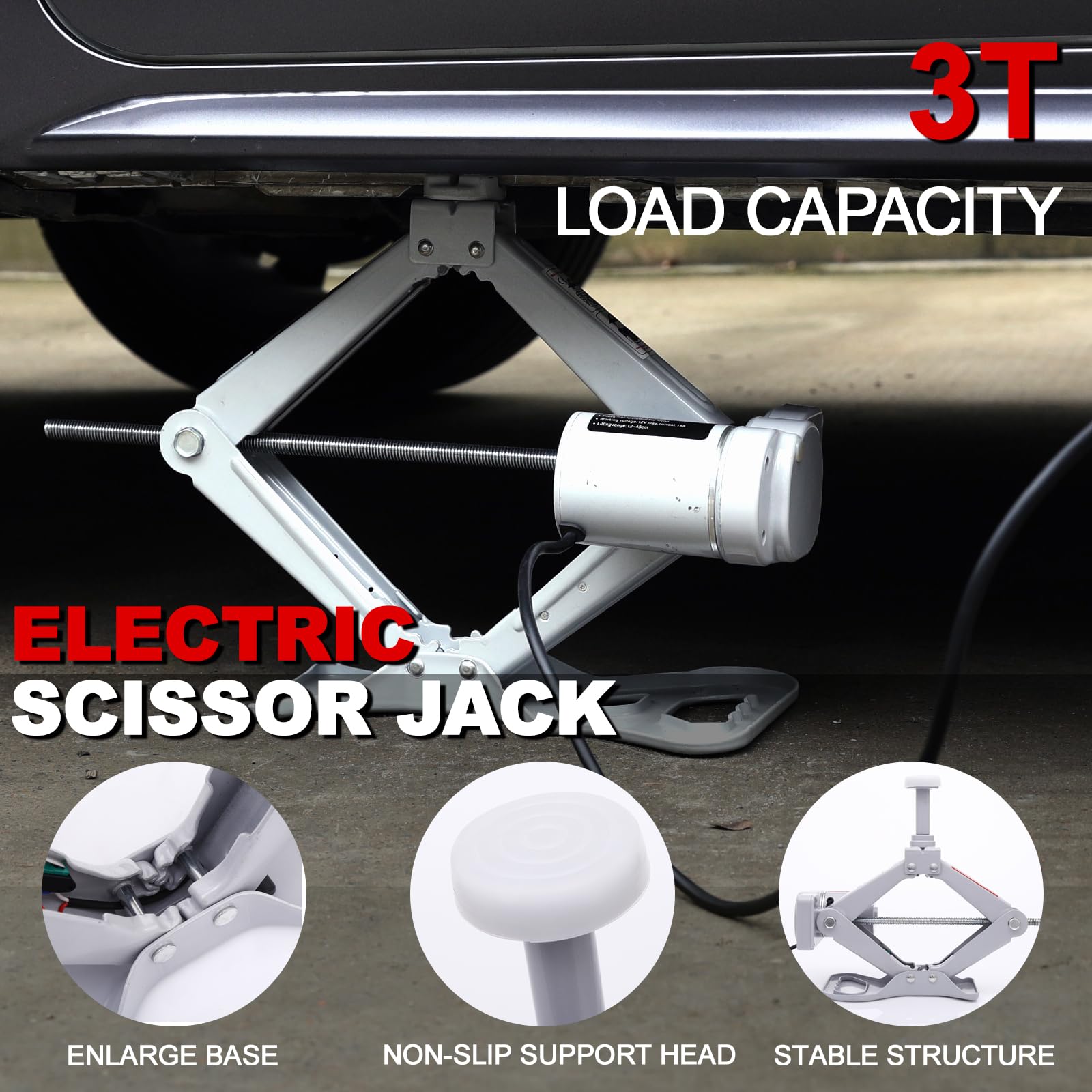 Trihelper wide base stability shot showing secure lift footprint and safer operation benefit