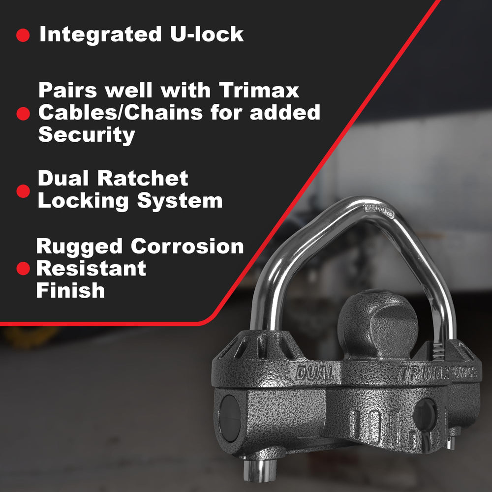 Trimax UMAX 50D keyhole cover detail protecting lock from weather and debris