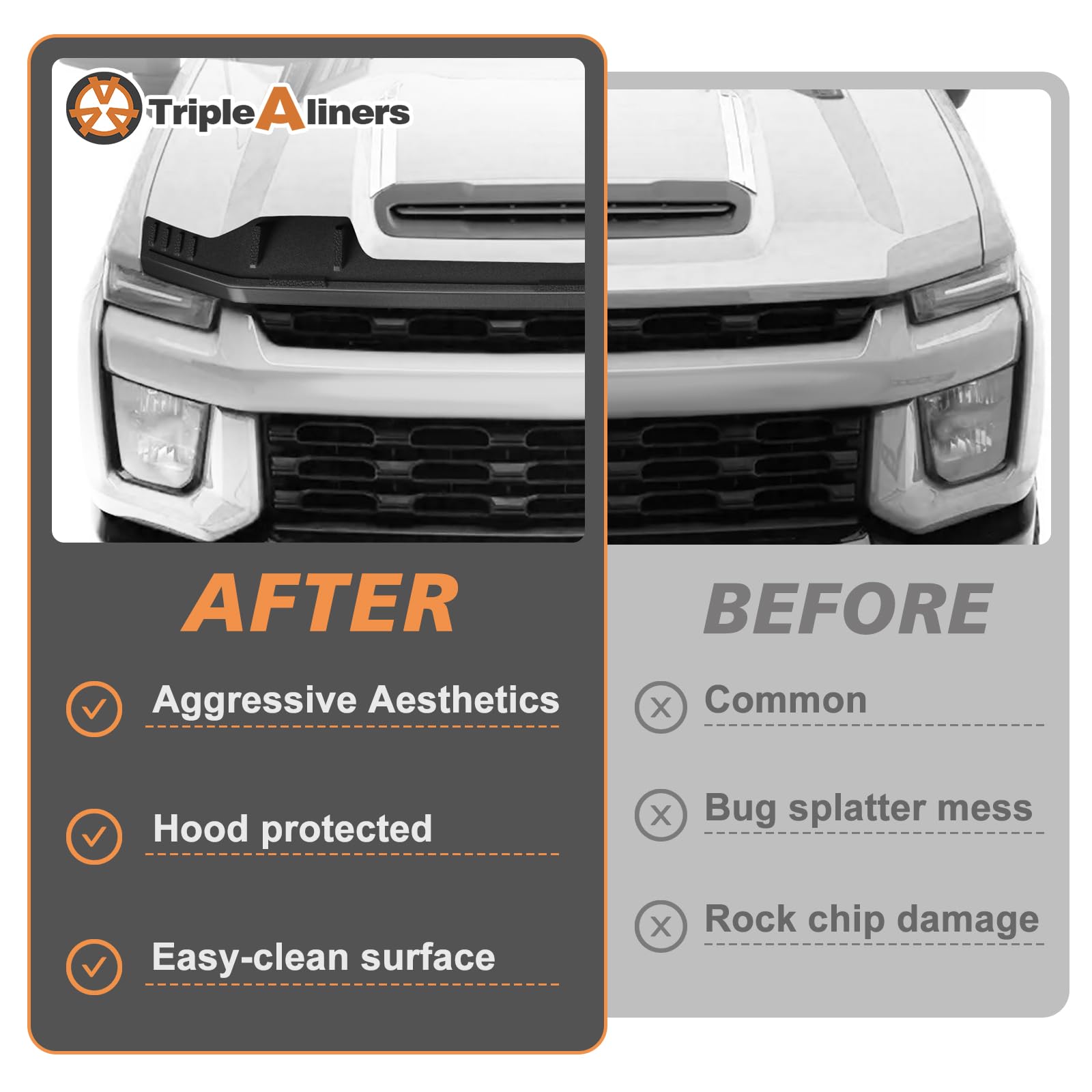 TripleAliners on Silverado driving on highway illustrating road protection benefit