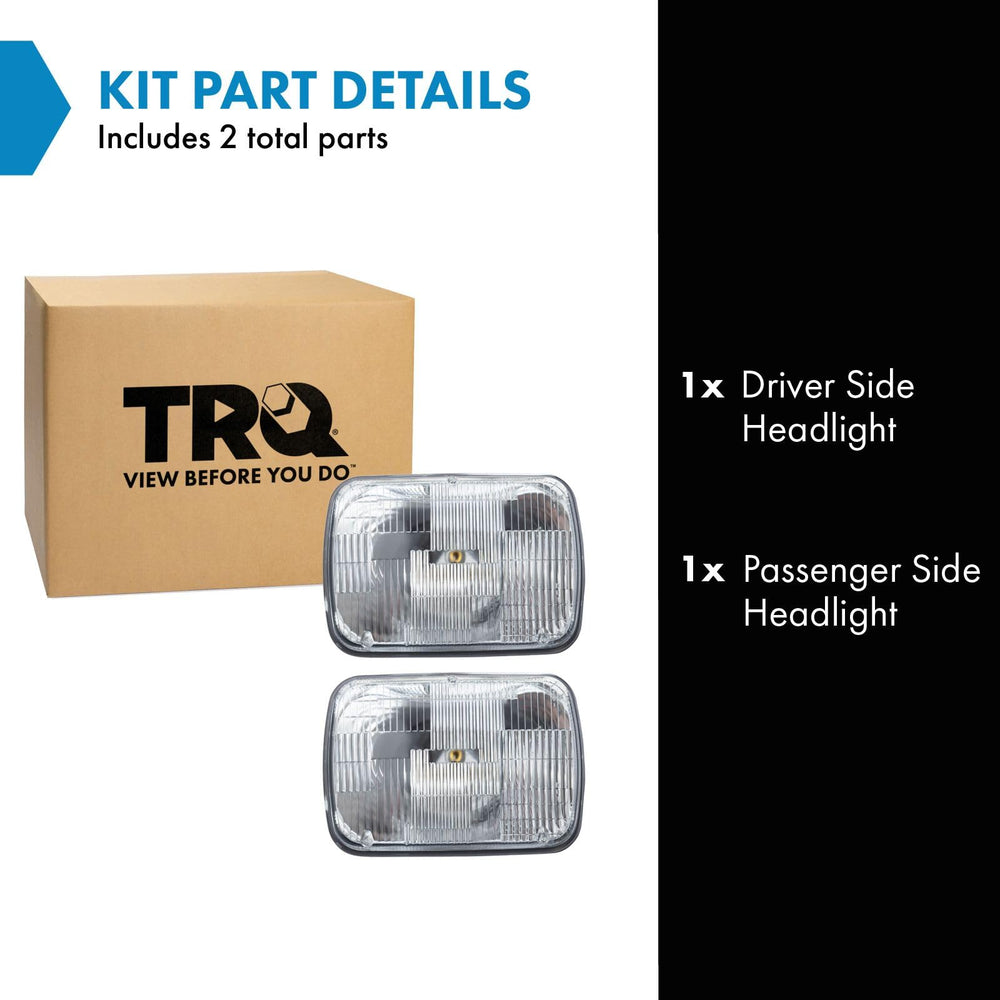 TRQ headlight side profile showing mounting tabs for easy direct-fit installation