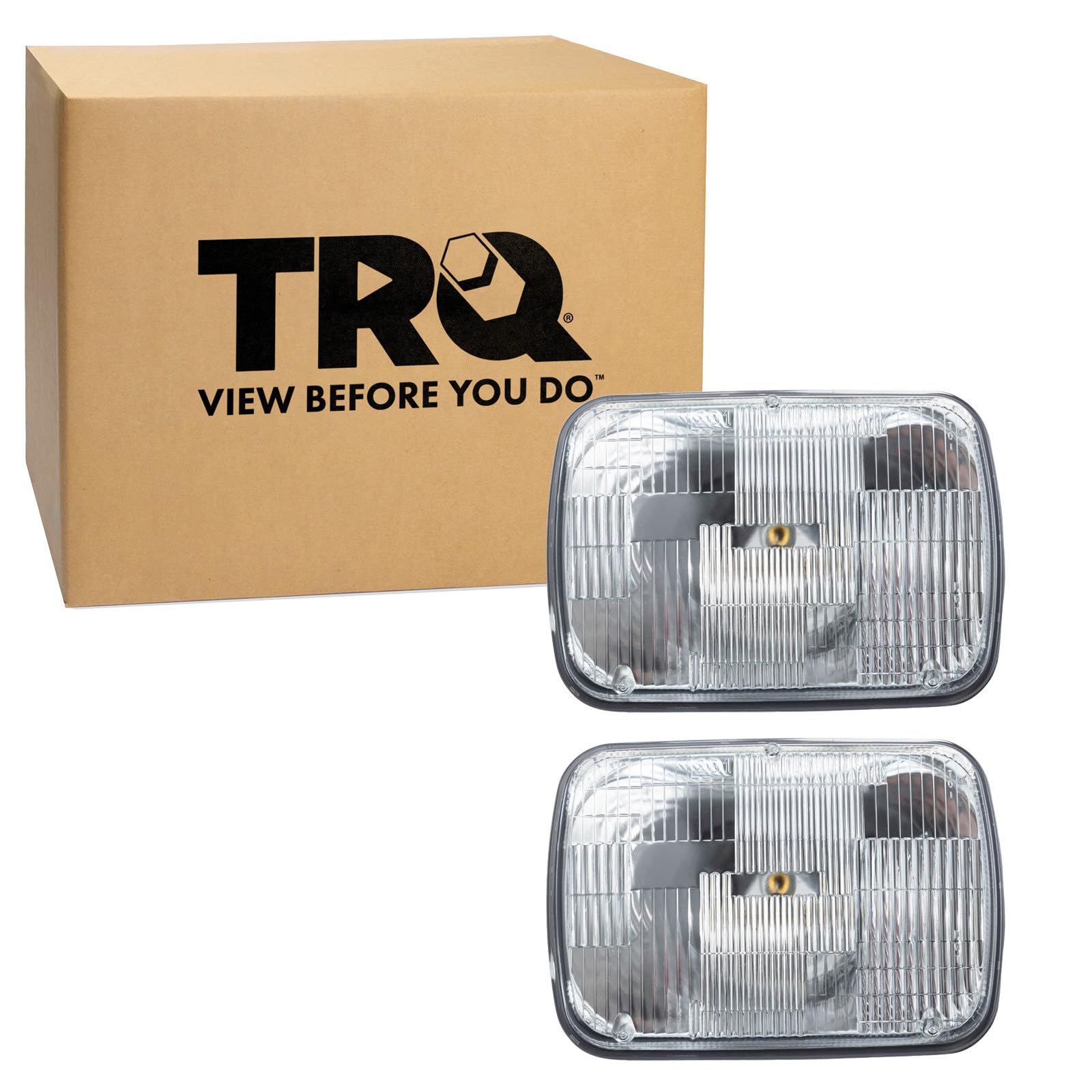 TRQ sealed beam headlight front view showing clear lens and improved visibility