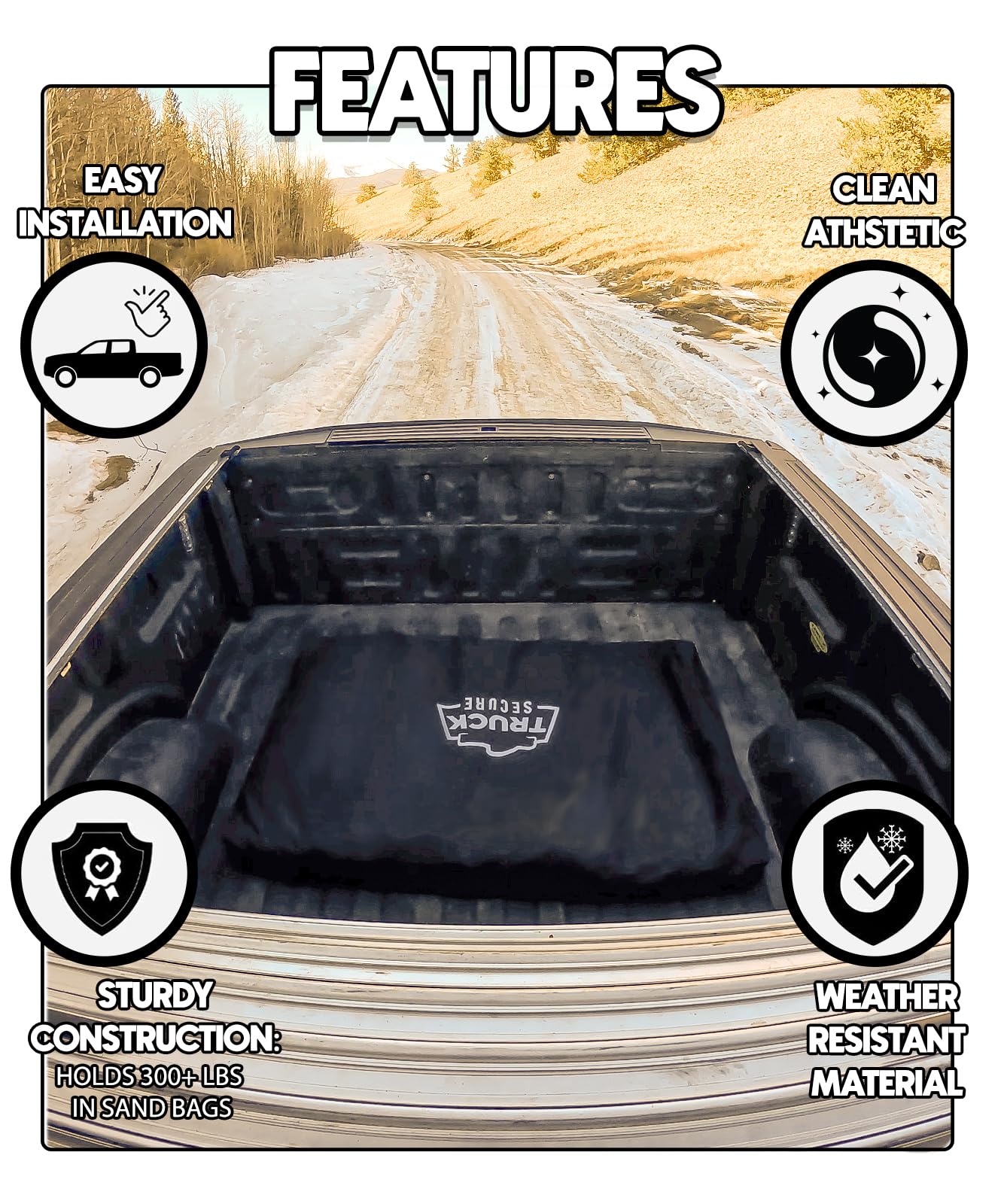 Truck Secure side profile showing low-profile fit under tonneau cover
