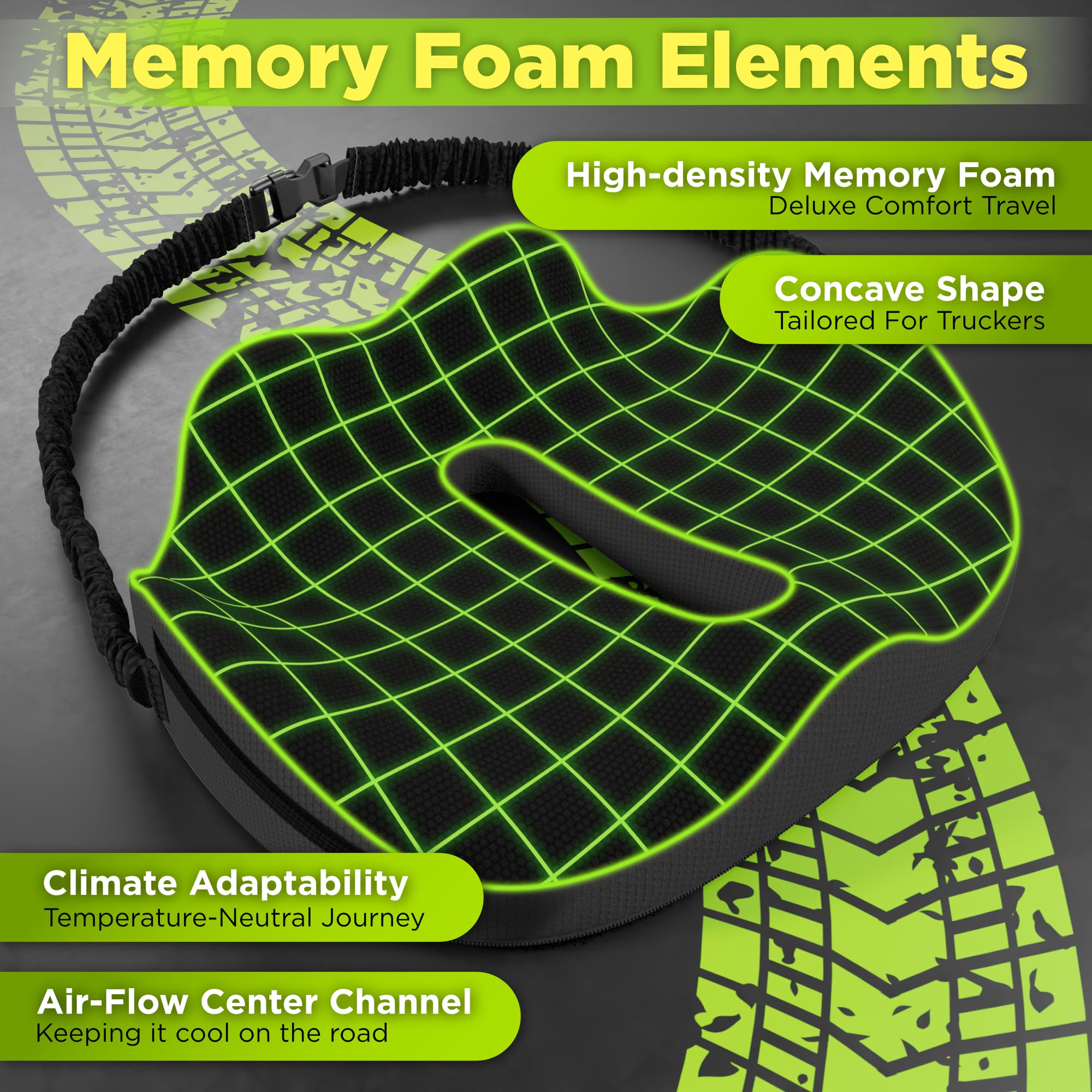 Truckules close-up of memory foam texture demonstrating resilient support