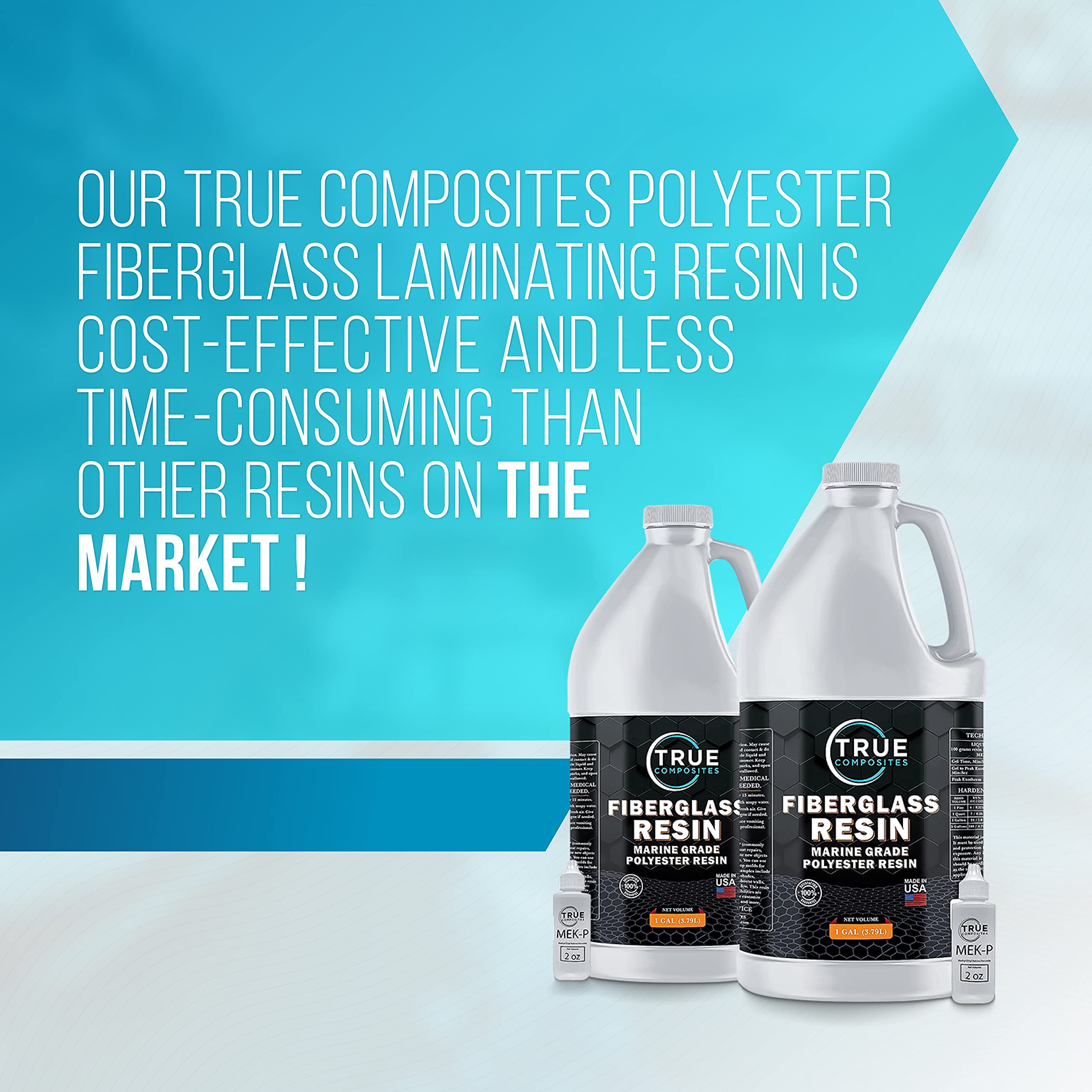 True Composites resin saturating fiberglass cloth showing improved adhesion and stronger repairs