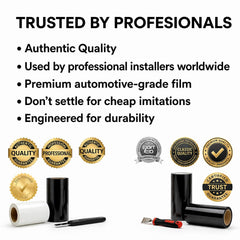 TRUE LINE Automotive installer applying film around door handle showing repositionability and precise fit benefit