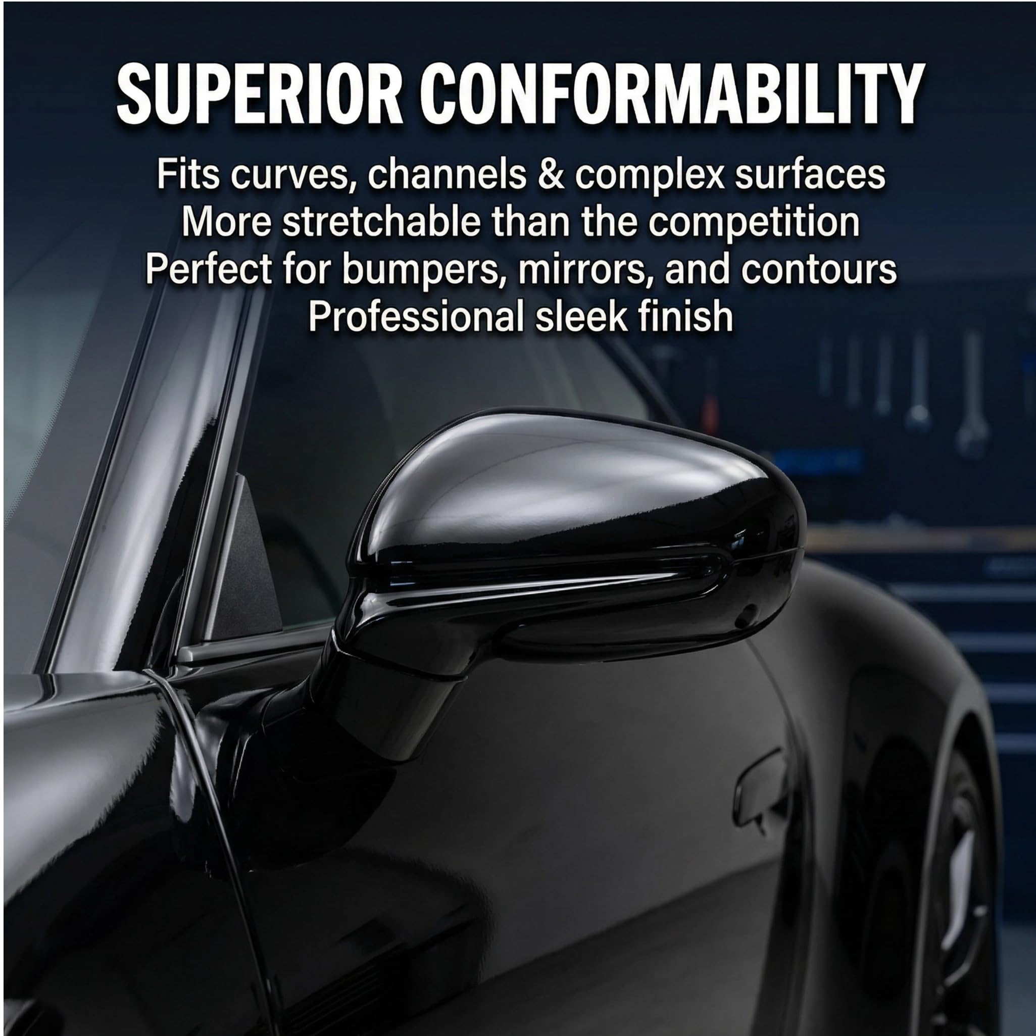 TRUE LINE Automotive matte-wrapped car in showroom highlighting OEM appearance and premium upgrade benefit