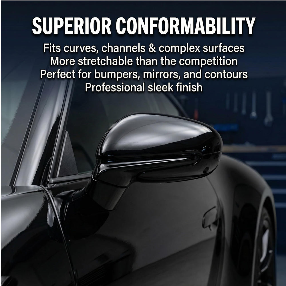 TRUE LINE Automotive matte-wrapped car in showroom highlighting OEM appearance and premium upgrade benefit