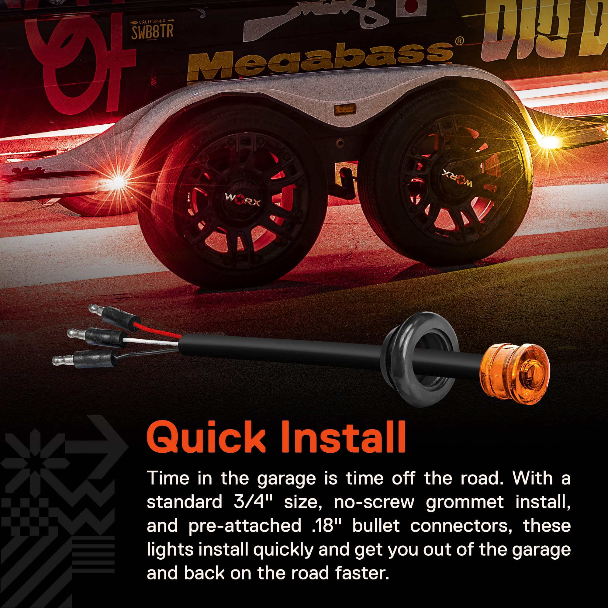 ONLINE LED STORE TRUE MODS next to ruler shows 3/4" size and compatibility benefit
