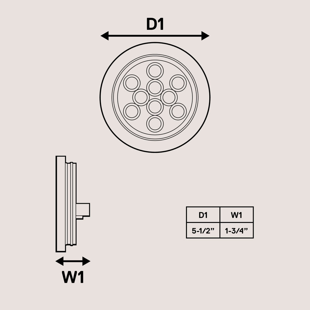 ONLINE LED STORE side-by-side with ruler showing 4-inch size for fitment confidence benefit