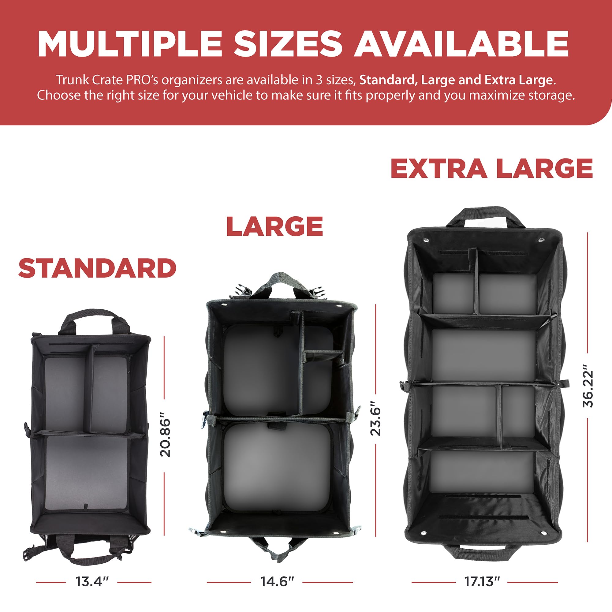 TRUNKCRATEPRO open compartments with removable dividers for configurable storage