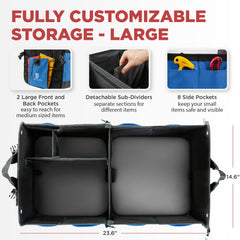 TRUNKCRATEPRO folded flat for compact storage and easy stowing benefit