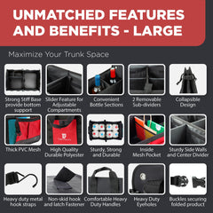 TRUNKCRATEPRO rigid base plates inside keeping organizer stable and upright