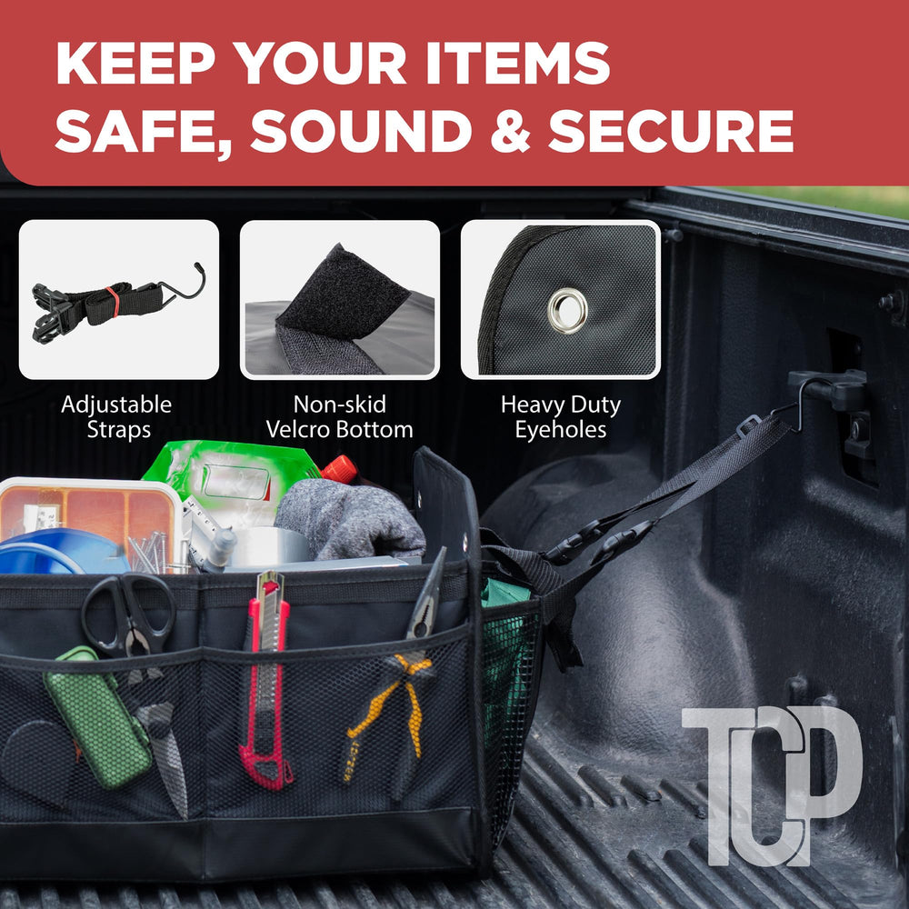 TRUNKCRATEPRO side pocket with contents for accessible storage benefit