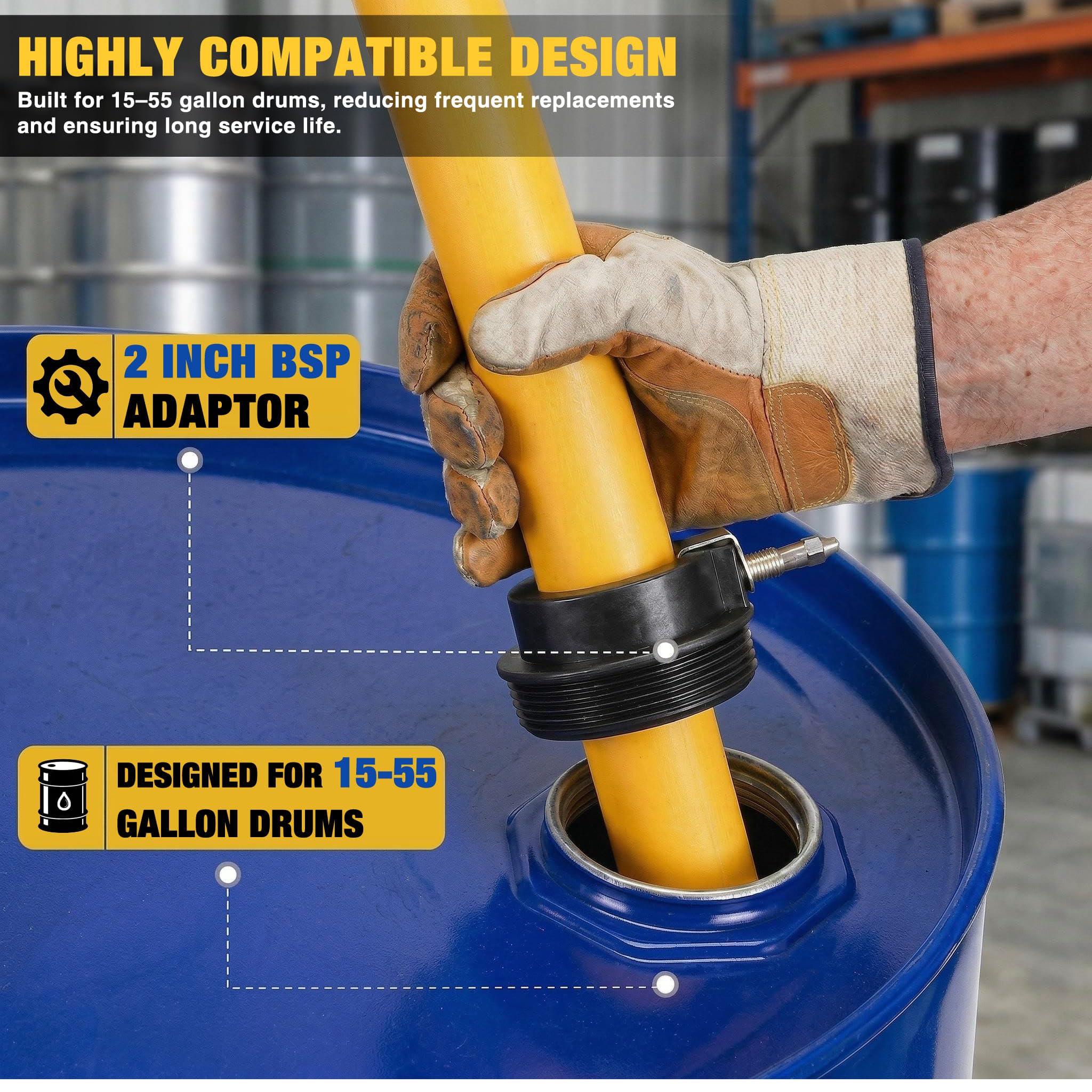 TRUPOW suction tube detail showing corrosion-resistant material for long life