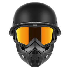 TRUSTERTHEE front view helmet showing matt black finish and stylish protection